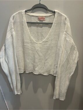 Urban Outfitters Cream Ribbed Knit Top
